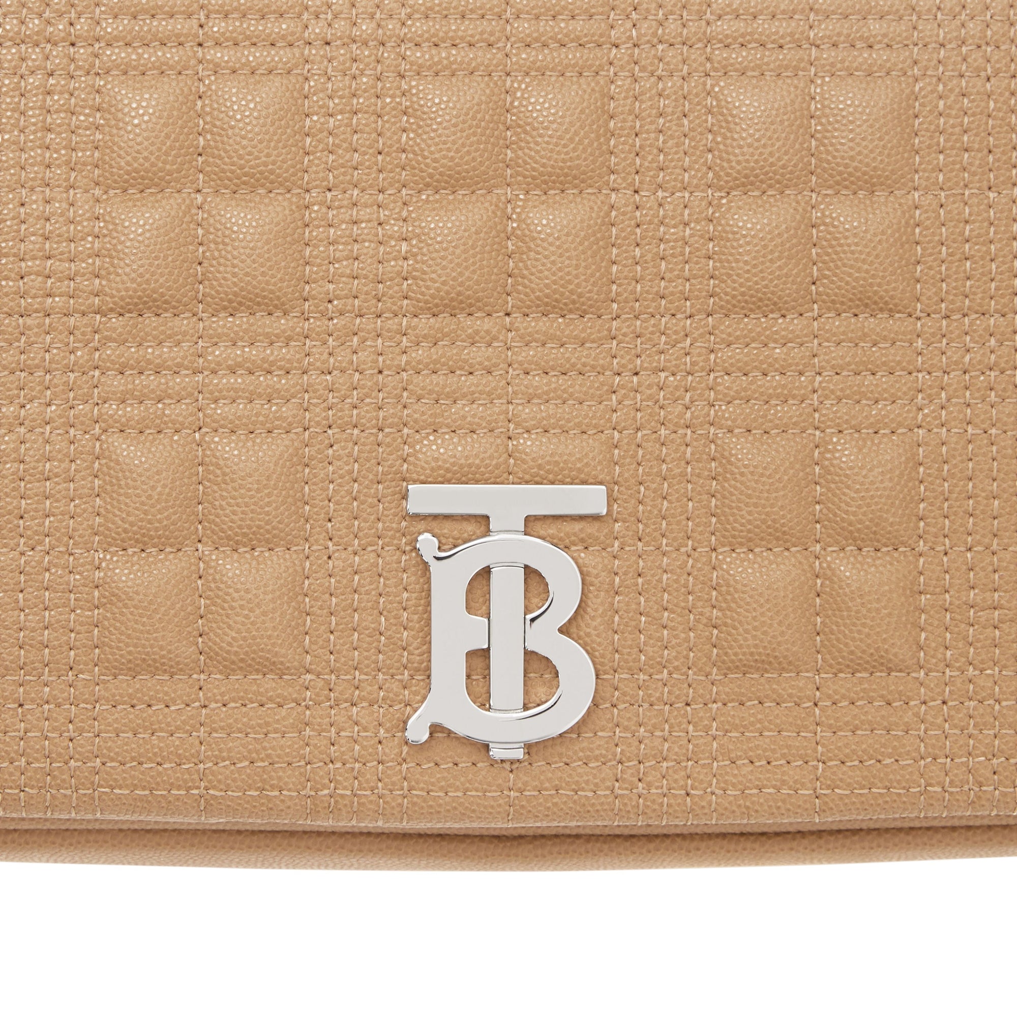Sac Lola moyen matelassé en cuir grainé - Camel