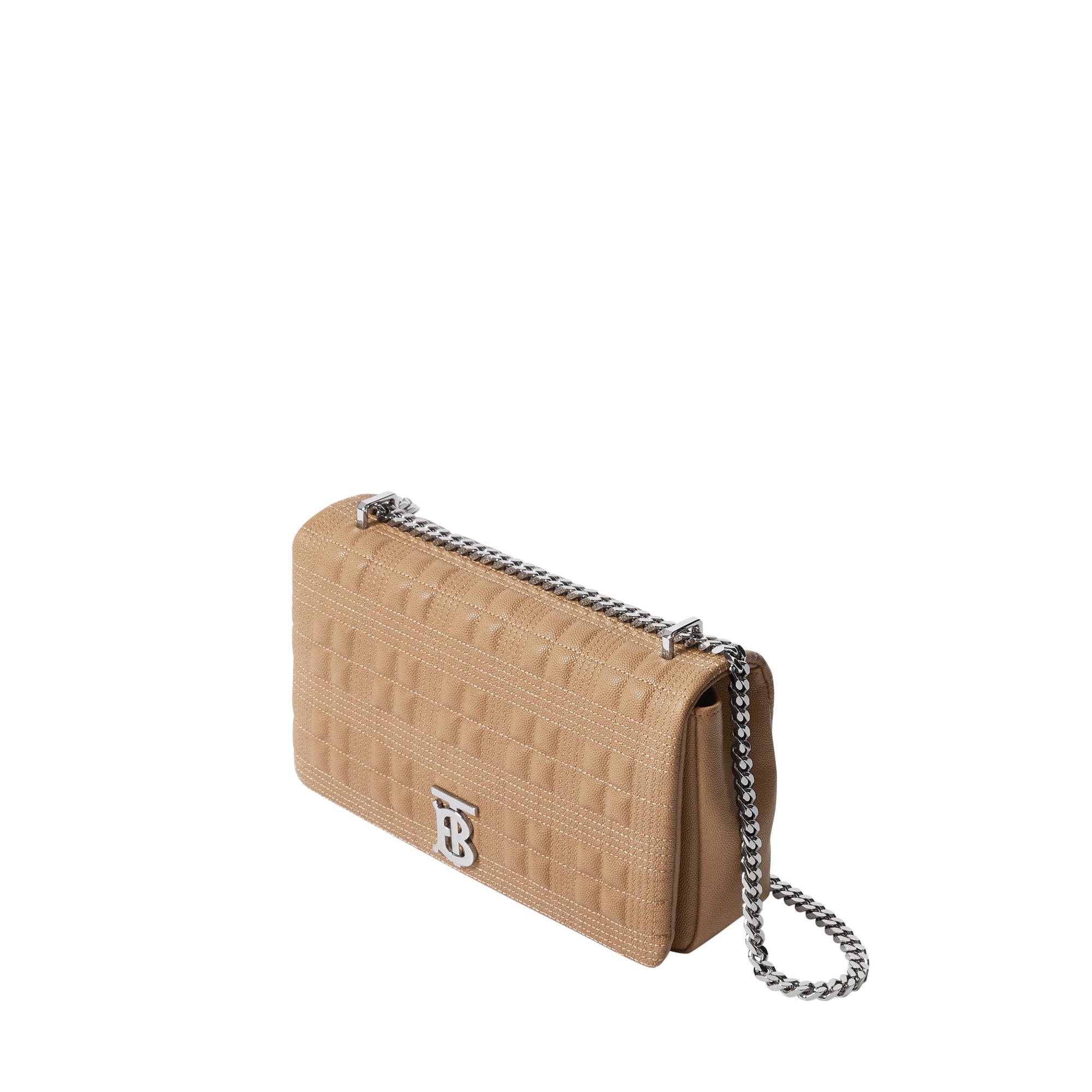 Sac Lola moyen matelassé en cuir grainé - Camel