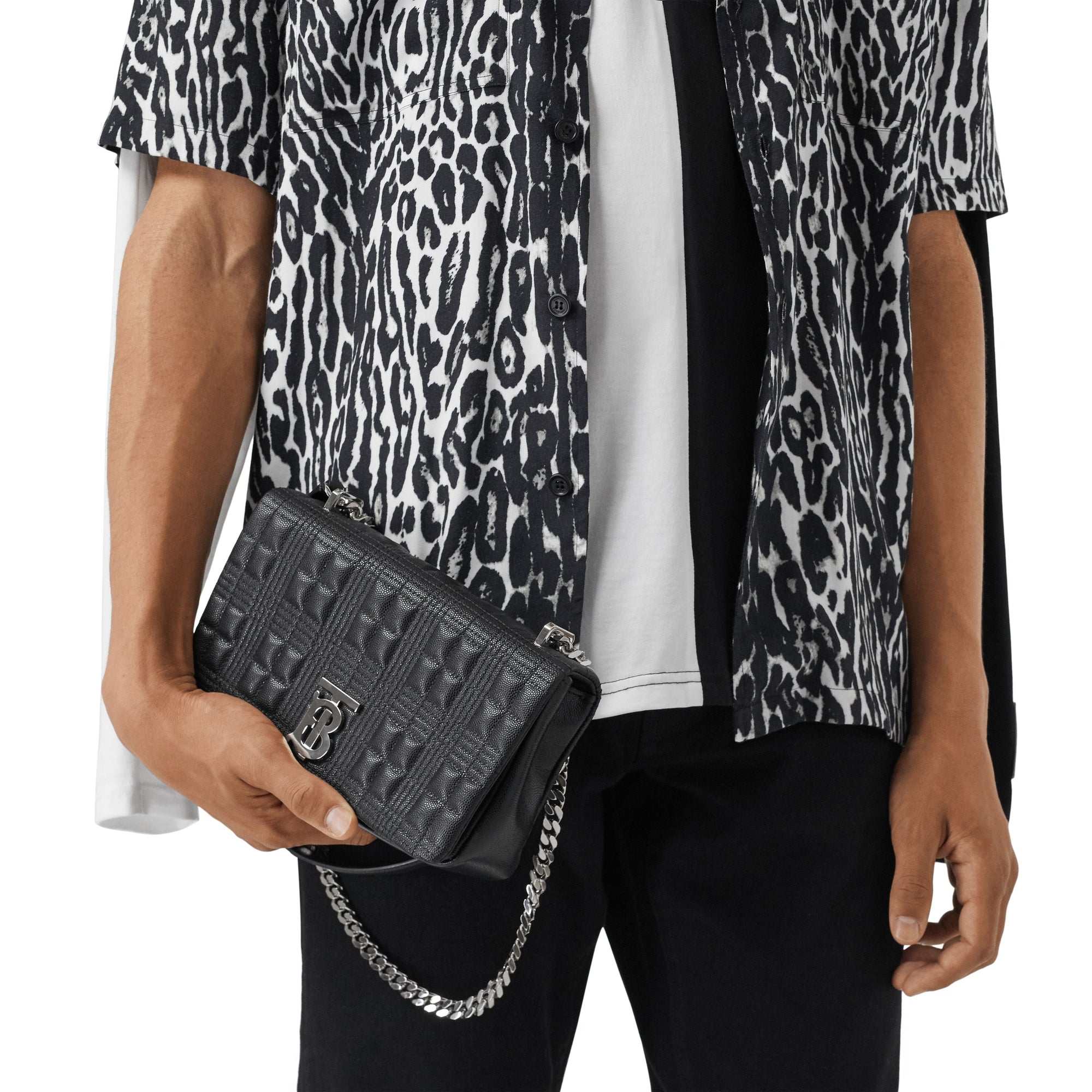 Petit sac Lola matelassé en cuir grainé - Black