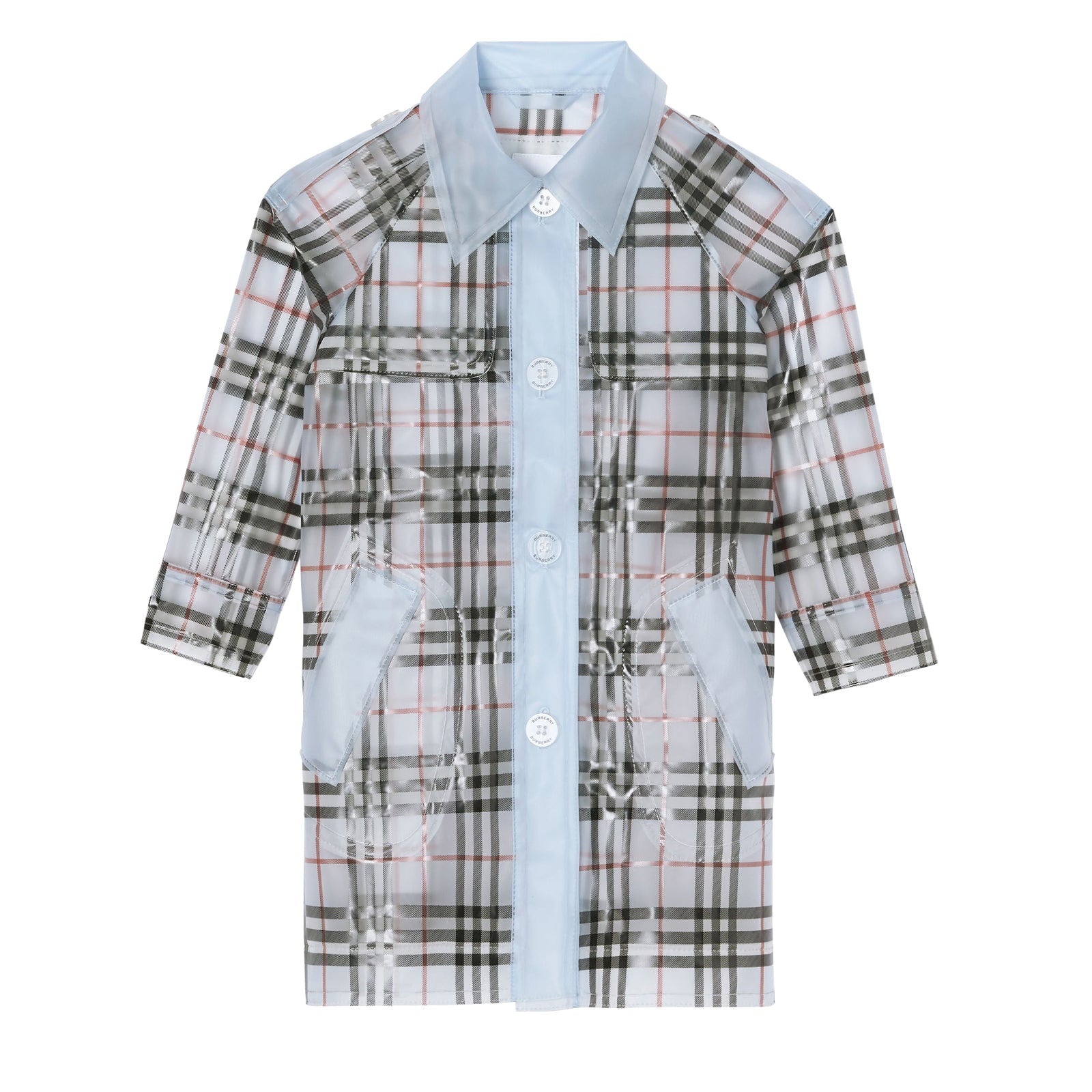 Trench check résistant aux intempéries - Pale Blue