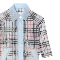 Trench check résistant aux intempéries - Pale Blue