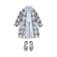 Trench check résistant aux intempéries - Pale Blue