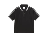 Polo en coton avec bande à logo - Black
