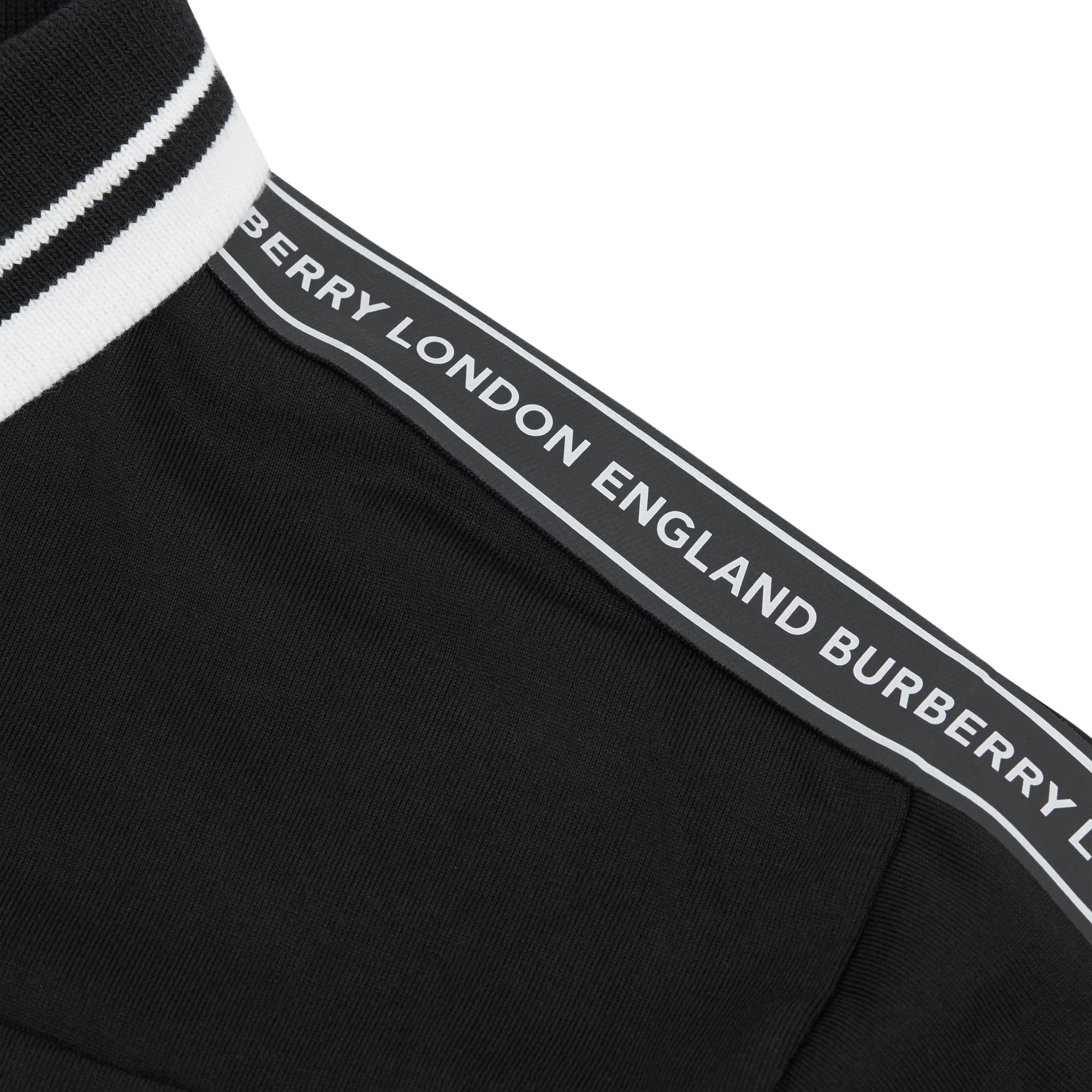 Polo en coton avec bande à logo - Black