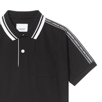 Polo en coton avec bande à logo - Black