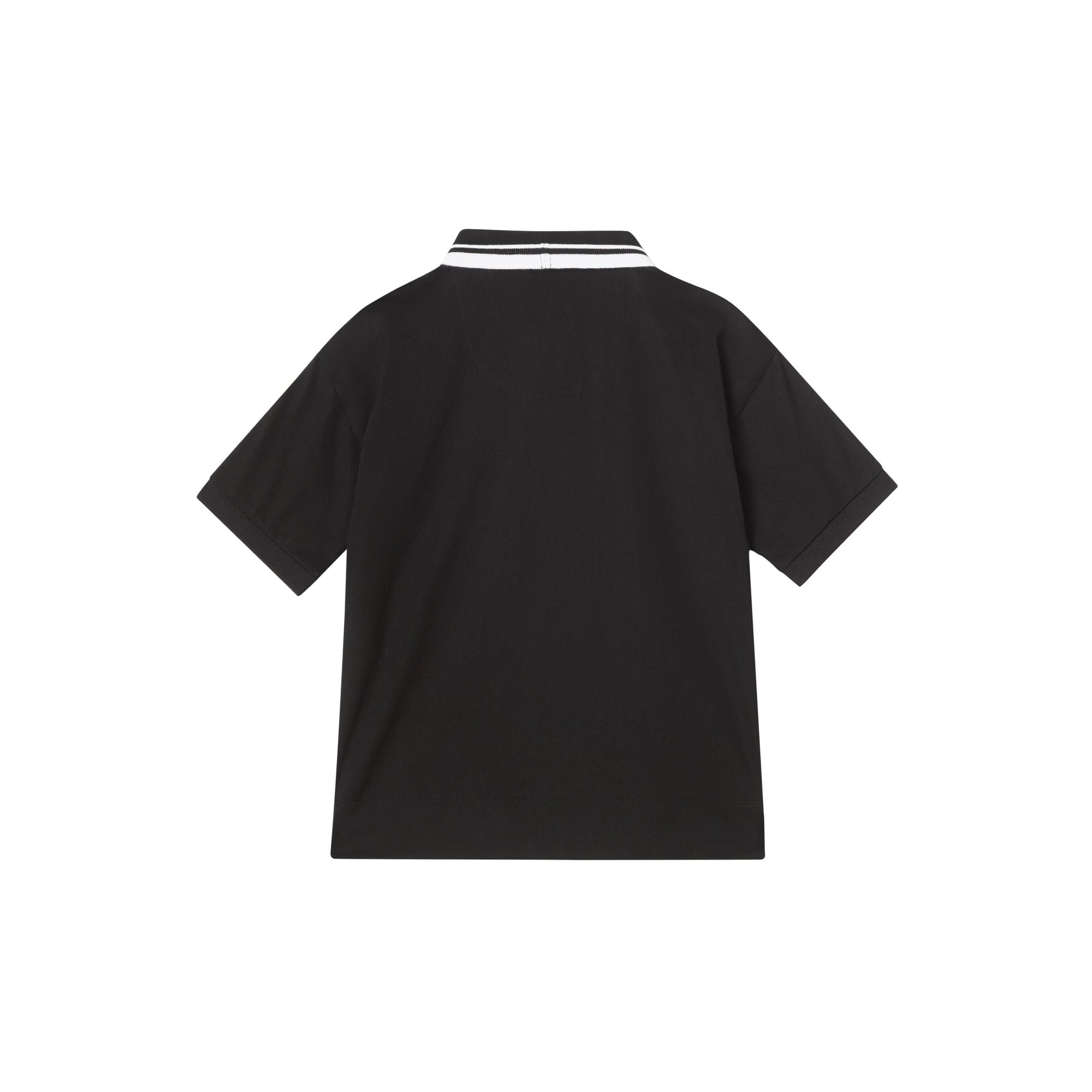 Polo en coton avec bande à logo - Black