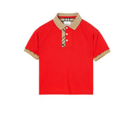 Polo en coton avec Vintage check - Bright Red