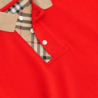 Polo en coton avec Vintage check - Bright Red