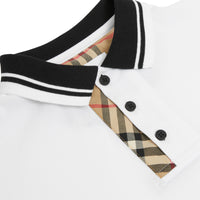 Polo en coton avec Vintage check - White
