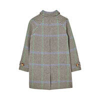 Paletot en laine mélangée à motif check et pied de poule - Clover Green