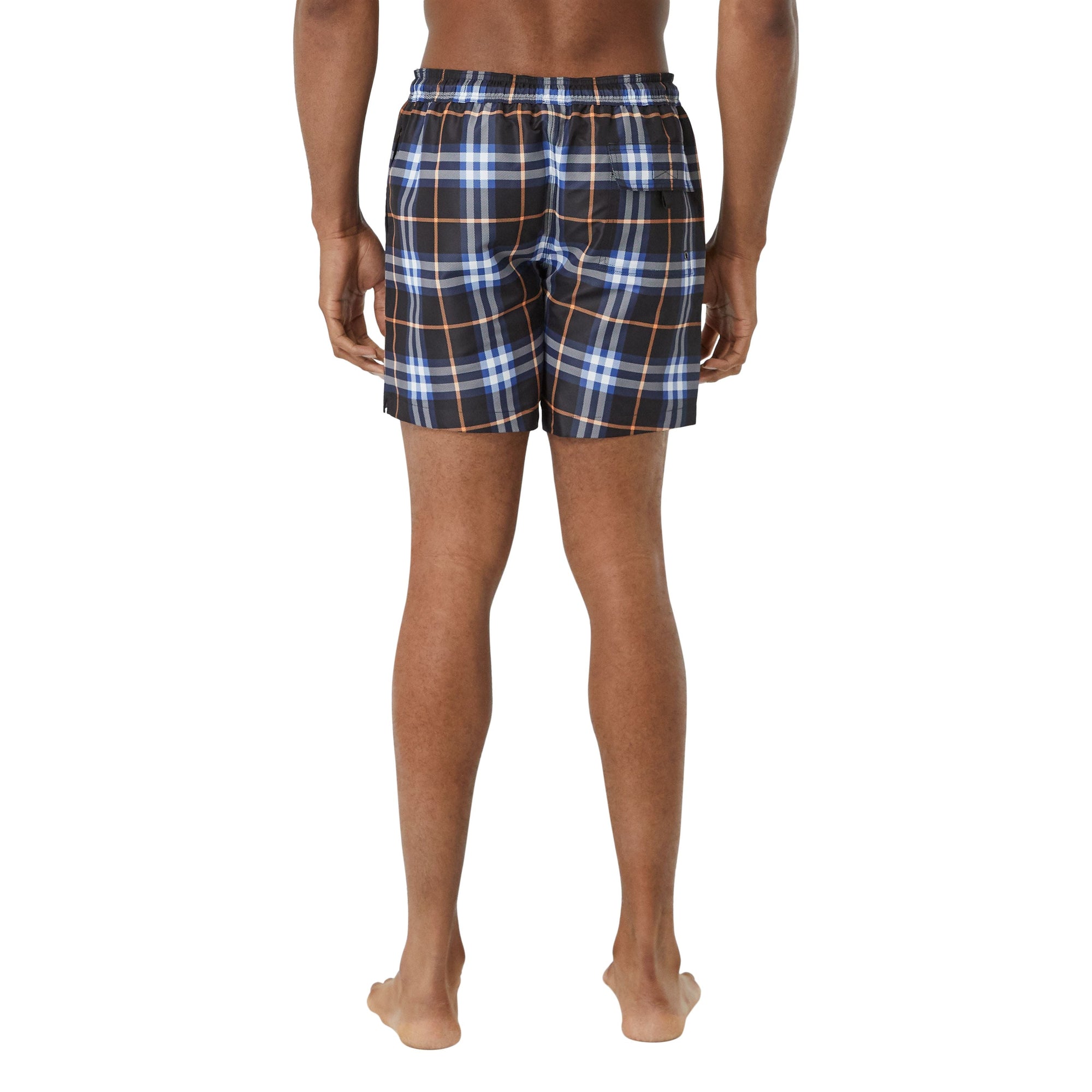 Short de bain check à cordon de serrage - Melon