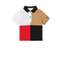 Polo en piqué de coton color-block - Archive Beige