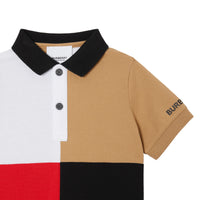 Polo en piqué de coton color-block - Archive Beige
