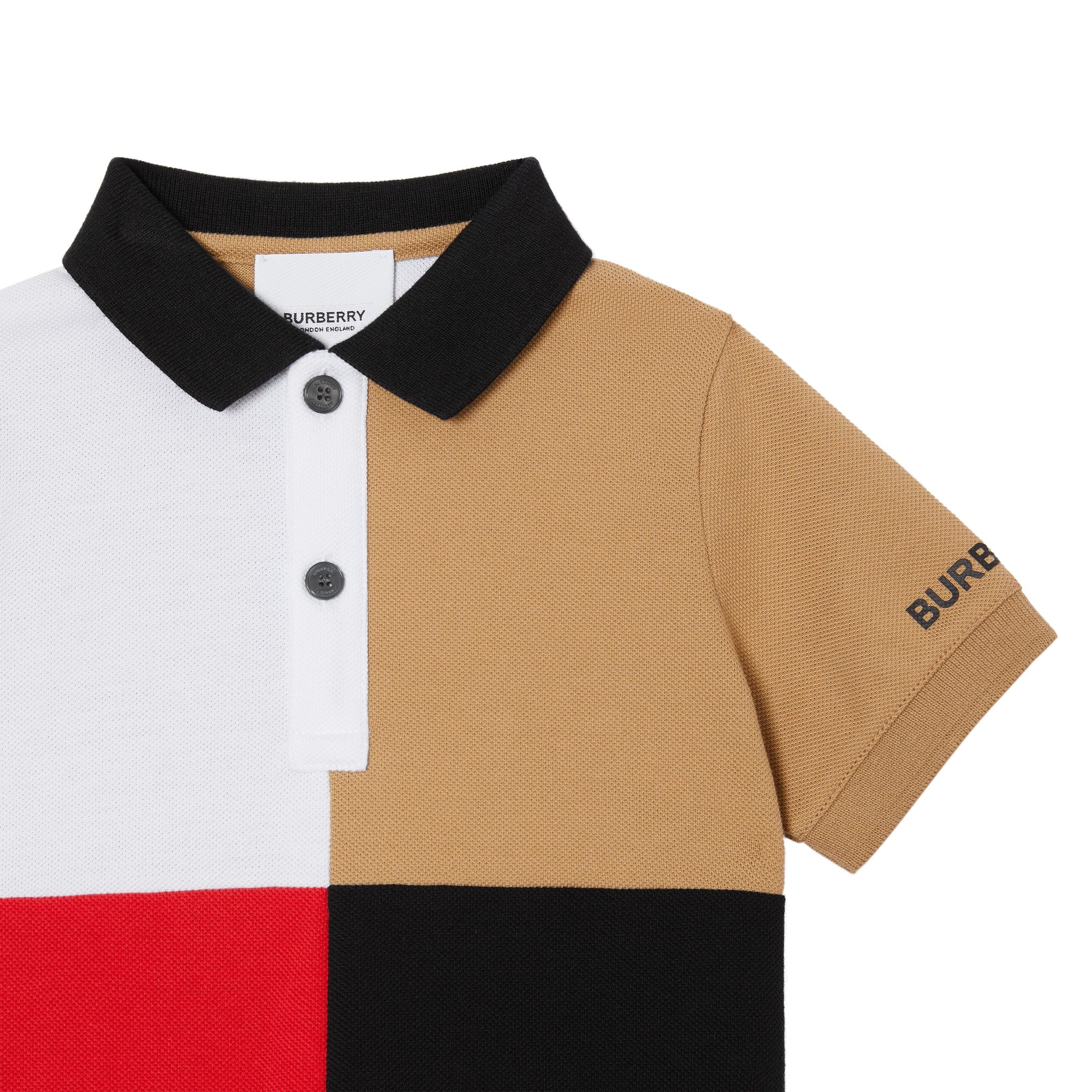 Polo en piqué de coton color-block - Archive Beige