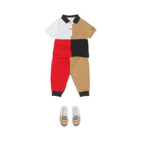 Polo en piqué de coton color-block - Archive Beige