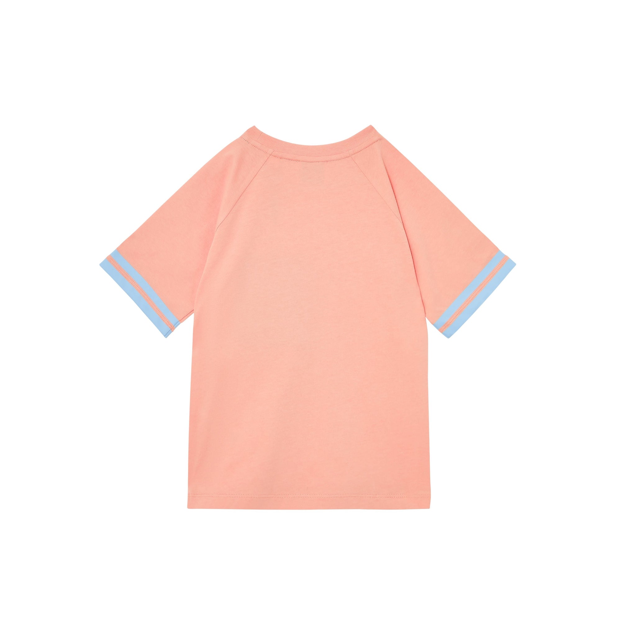 T-shirt en coton avec coordonnées géographiques et bandes - Peach