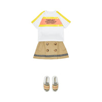 T-shirt en coton avec coordonnées géographiques et bandes - Yellow