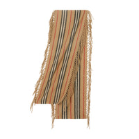 Écharpe à franges en cachemire à rayures iconiques - Archive Beige