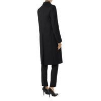 Manteau ajusté en laine et cachemire - Black
