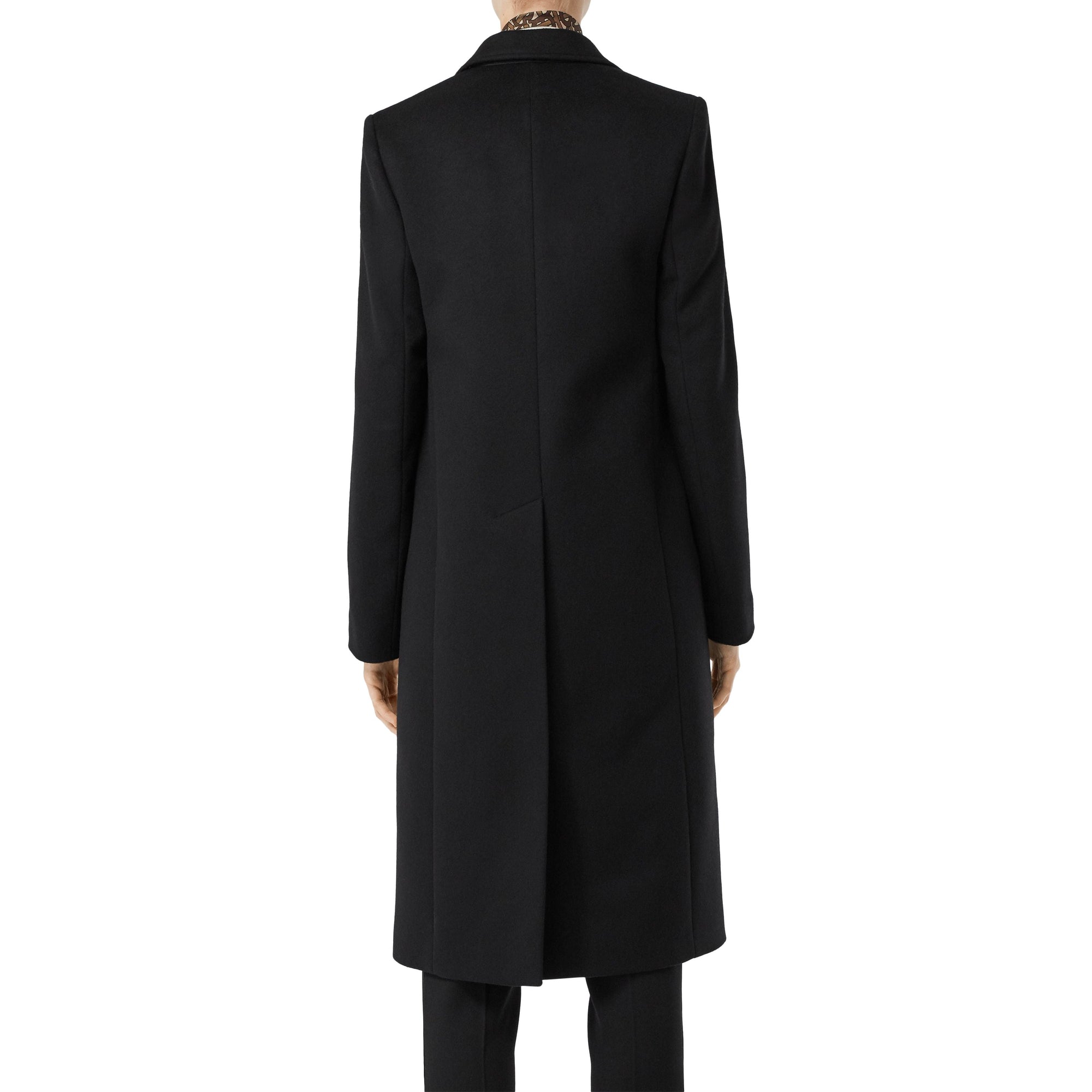 Manteau ajusté en laine et cachemire - Black