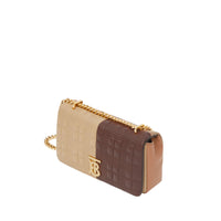 Petit sac Lola en cuir d'agneau matelassé et color-block - Soft Fawn & Dark Moka