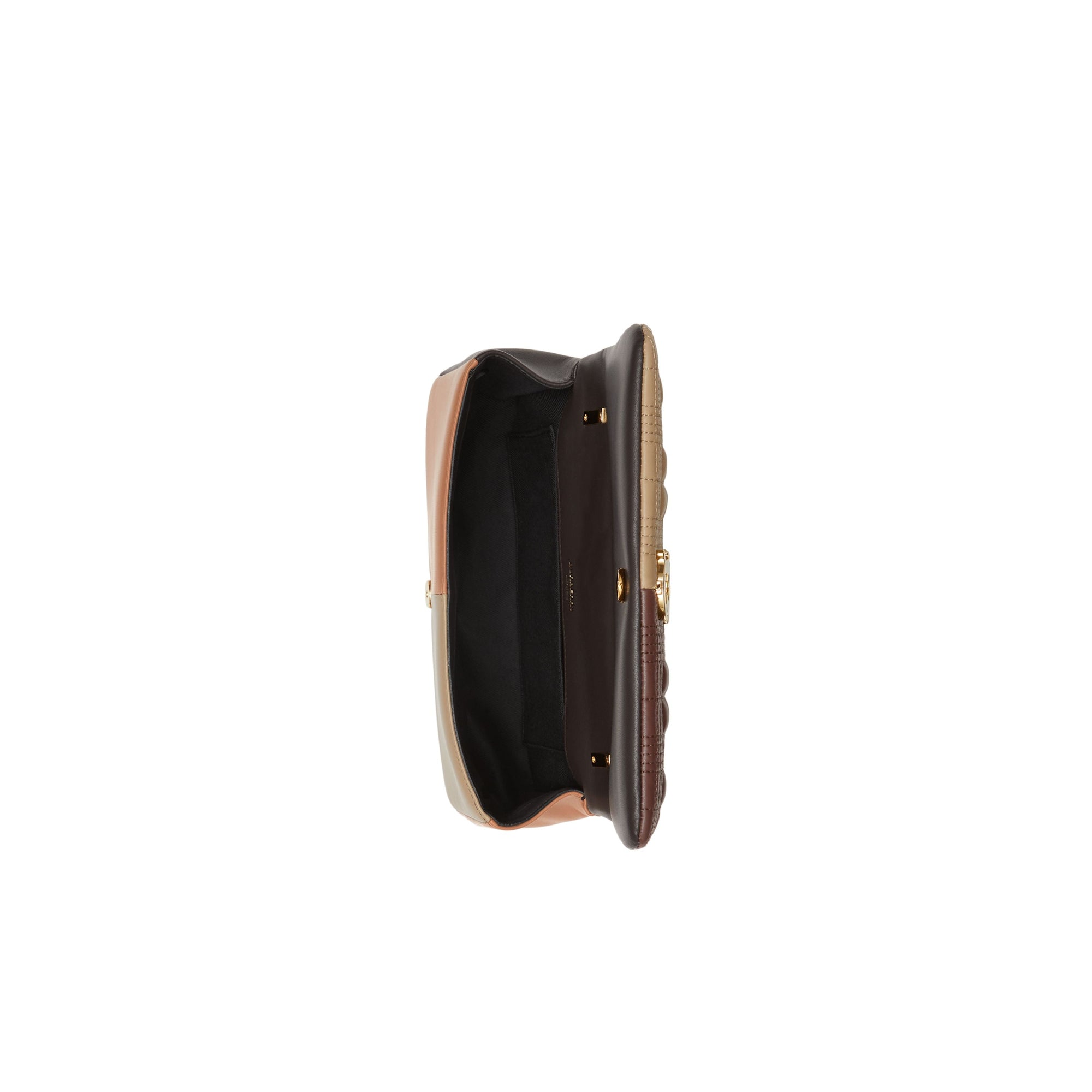 Petit sac Lola en cuir d'agneau matelassé et color-block - Soft Fawn & Dark Moka