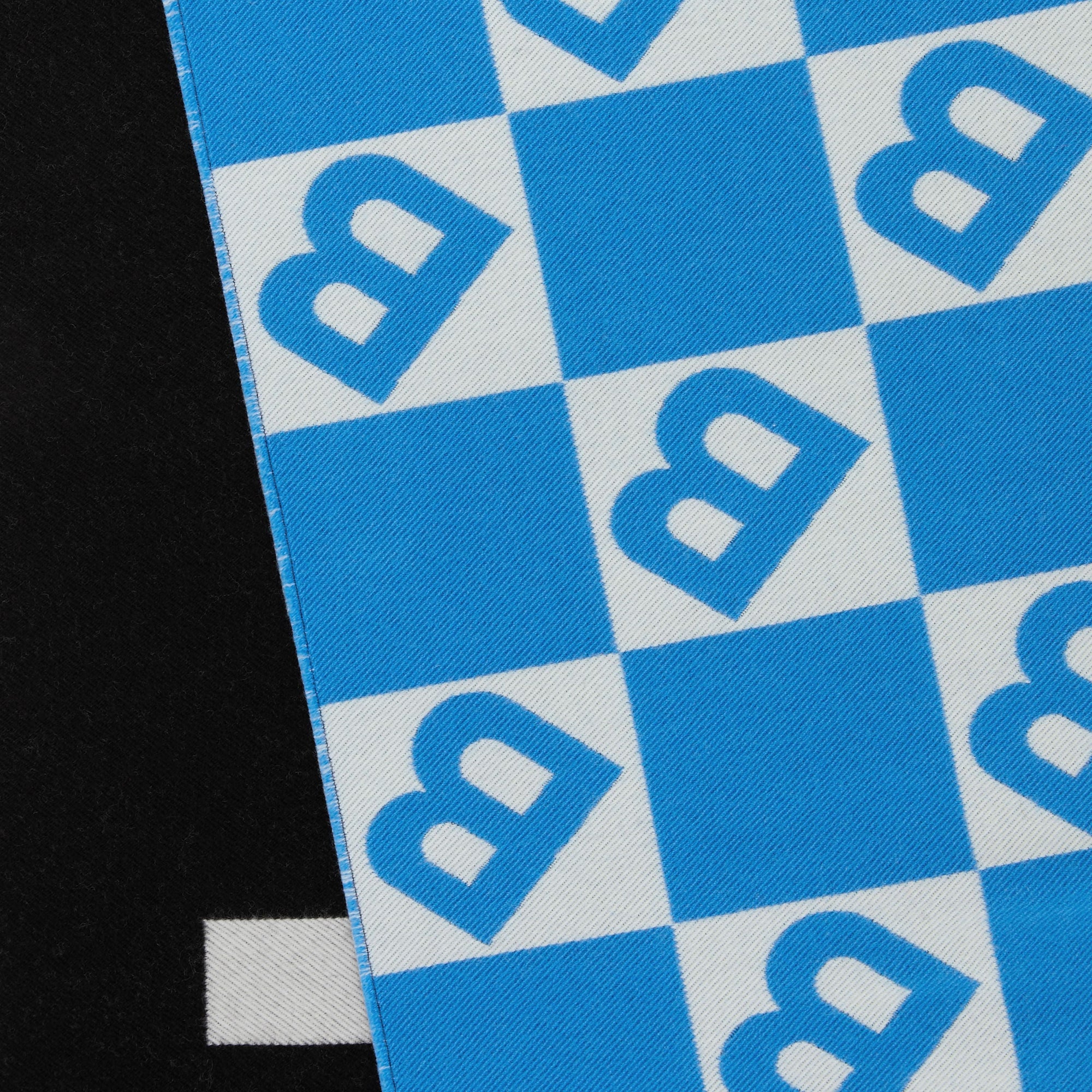 Écharpe en laine et soie avec logo en jacquard - Azure Blue
