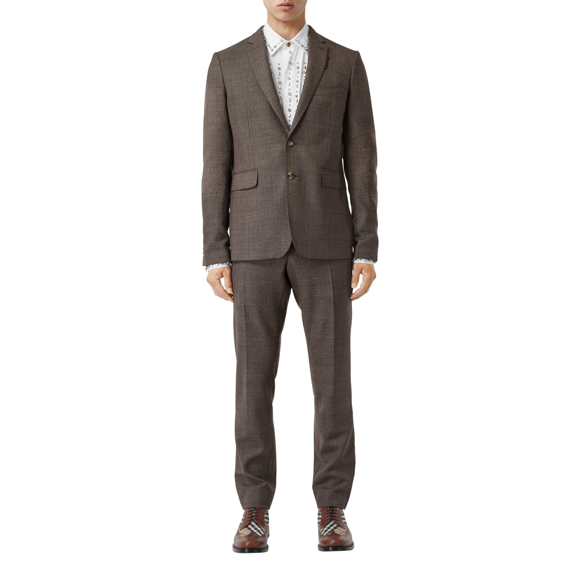 Costume slim en laine - Dark Brown