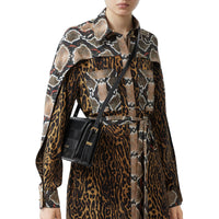 Petit sac Grace en cuir de cerf et cuir velours - Black