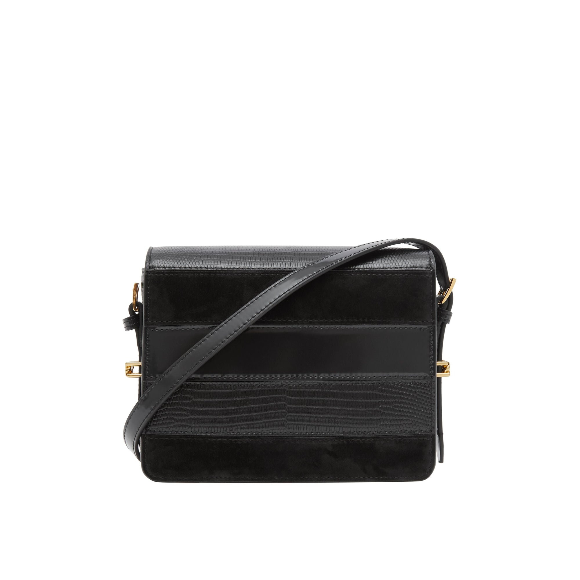 Petit sac Grace en cuir de cerf et cuir velours - Black
