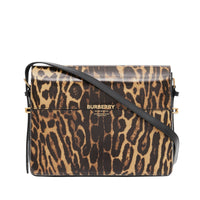 Grand sac Grace en cuir à imprimé léopard - Dark Mustard