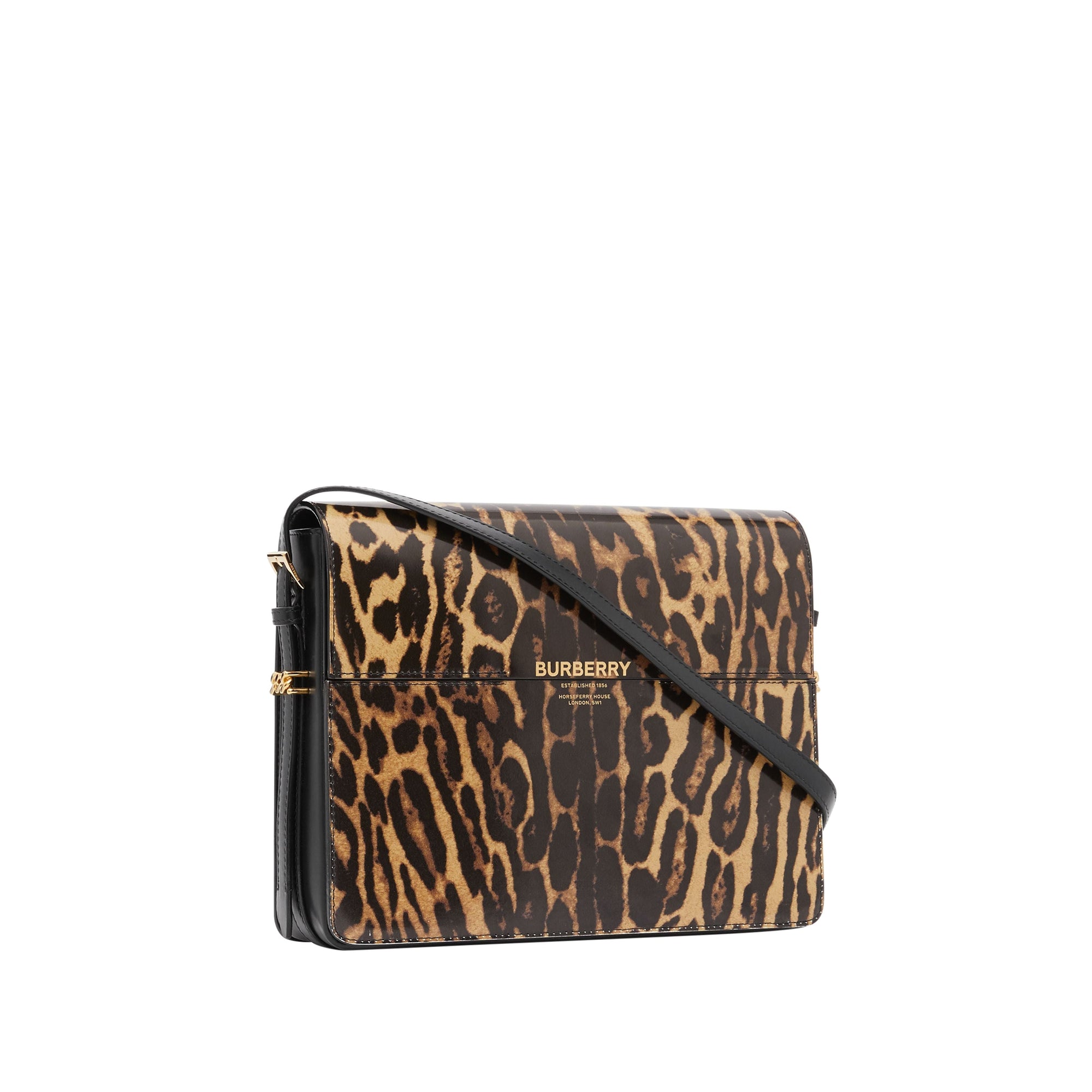 Grand sac Grace en cuir à imprimé léopard - Dark Mustard