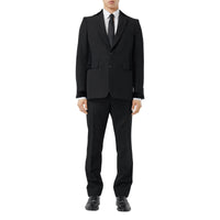 Veste de costume classique en laine avec velours - Black