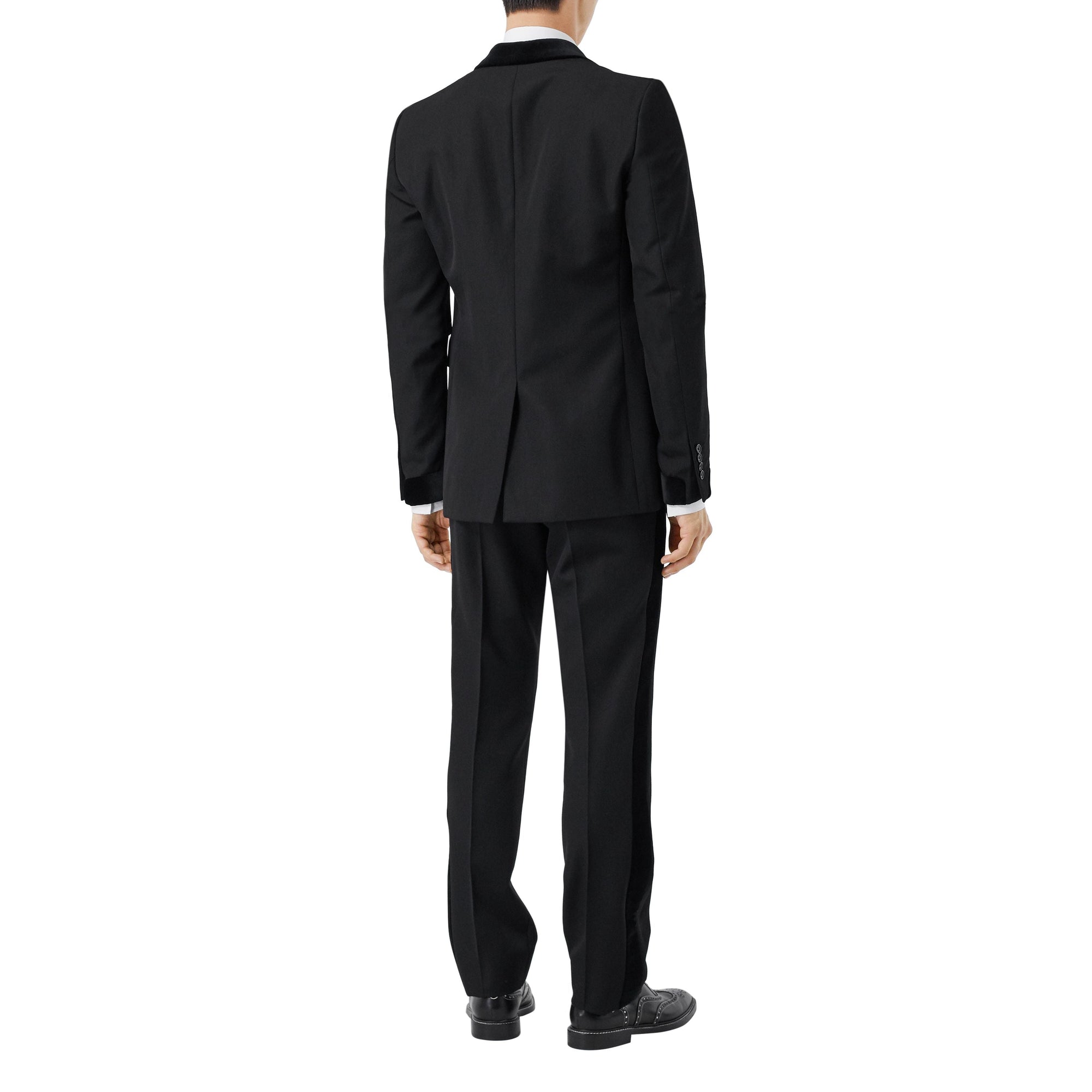 Veste de costume classique en laine avec velours - Black