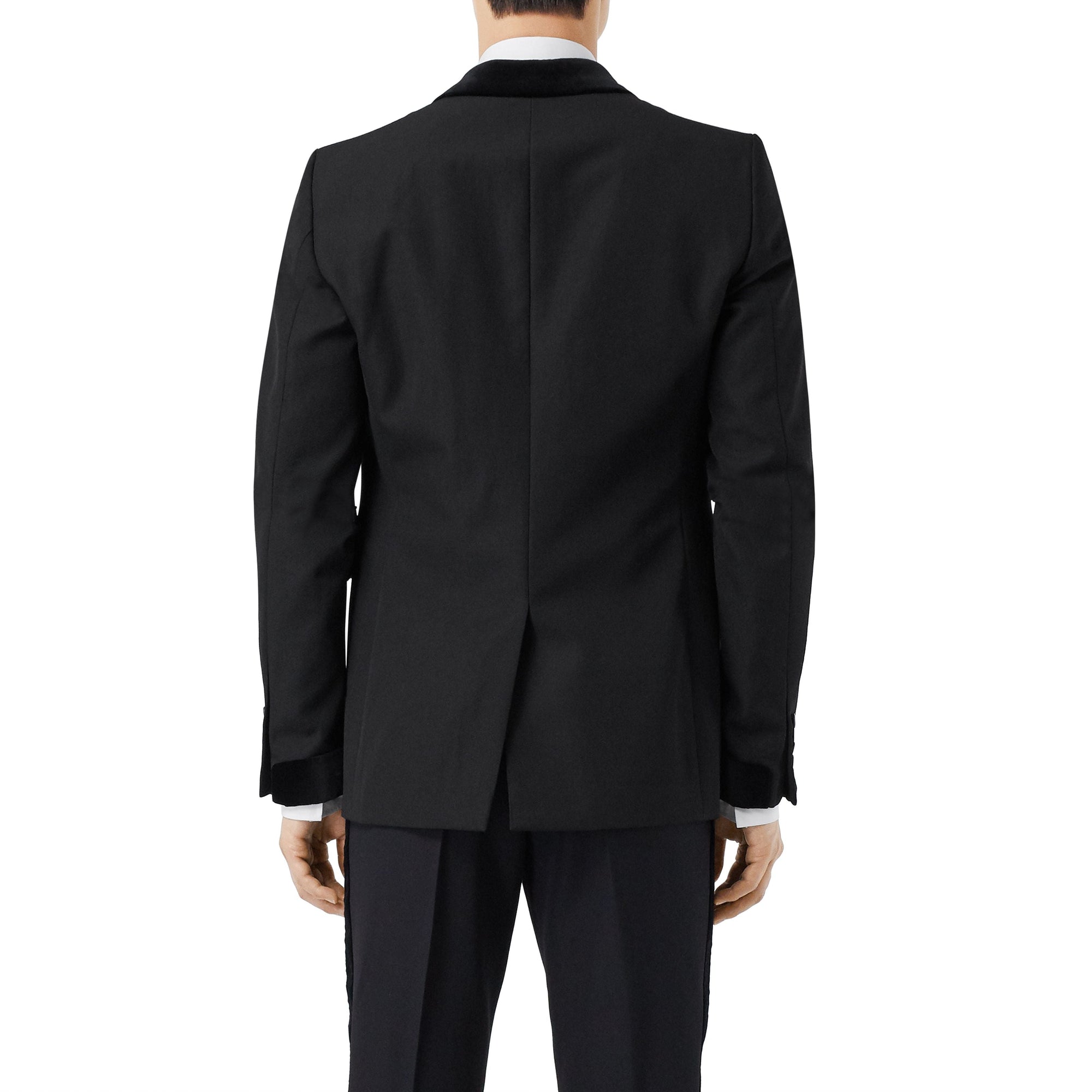 Veste de costume classique en laine avec velours - Black