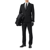 Veste de costume classique en laine avec velours - Black