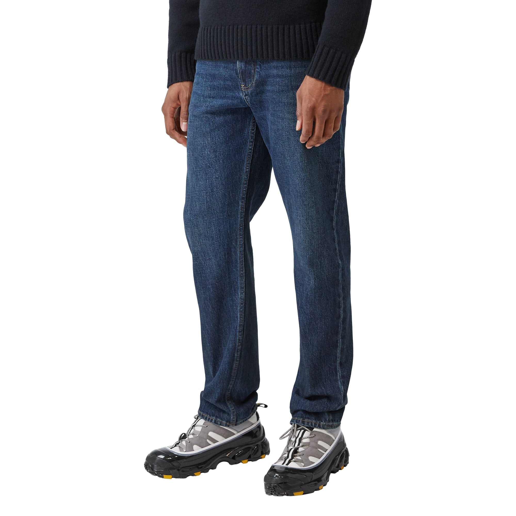 Jean droit délavé - Dark Indigo