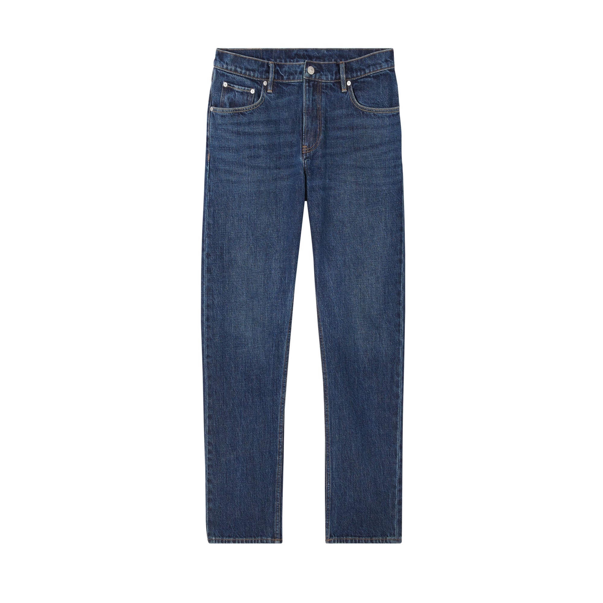 Jean droit délavé - Dark Indigo