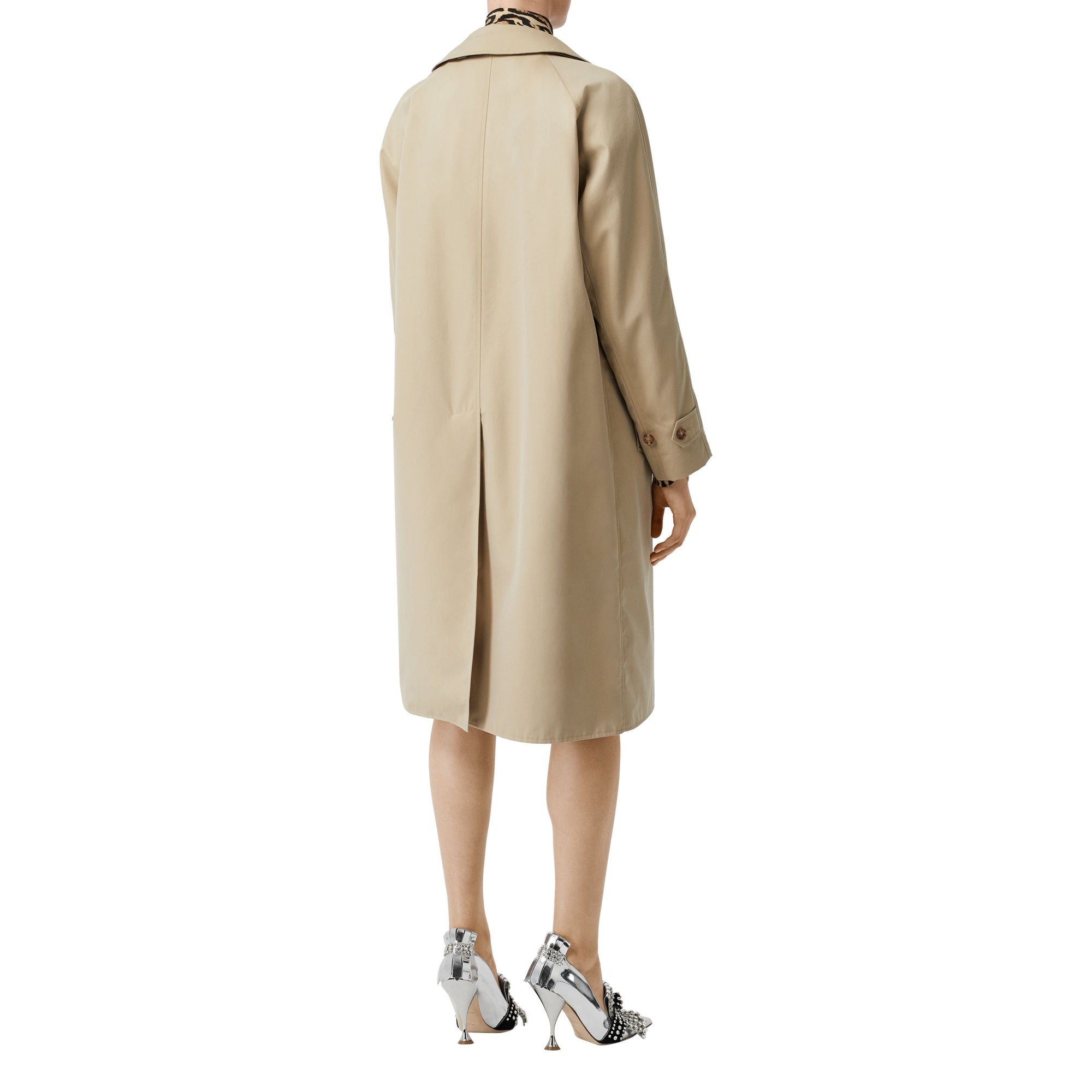 Paletot en gabardine de coton avec doublure à imprimé léopard - Honey