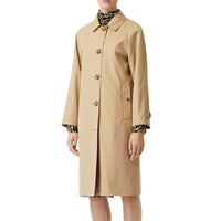 Paletot en gabardine de coton avec doublure à imprimé léopard - Honey