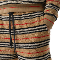 Short à cordon de serrage molletonné à rayures iconiques - Archive Beige
