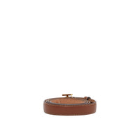 Ceinture en cuir surpiqué Monogram - Tan & Light Gold