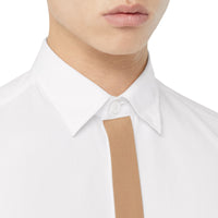 Chemise en popeline de coton avec nœud - Optic White