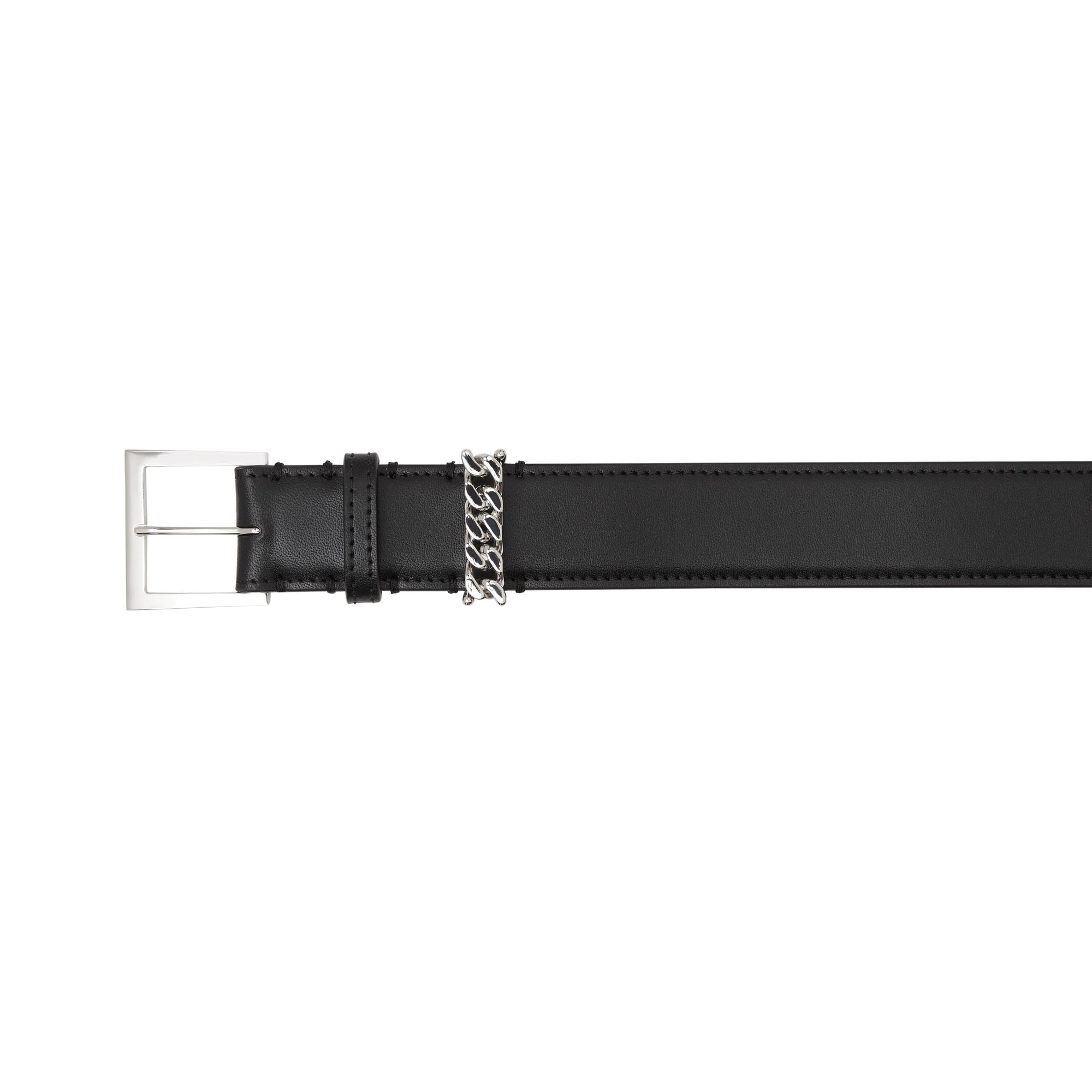 Ceinture en cuir avec chaîne - Black & Palladio