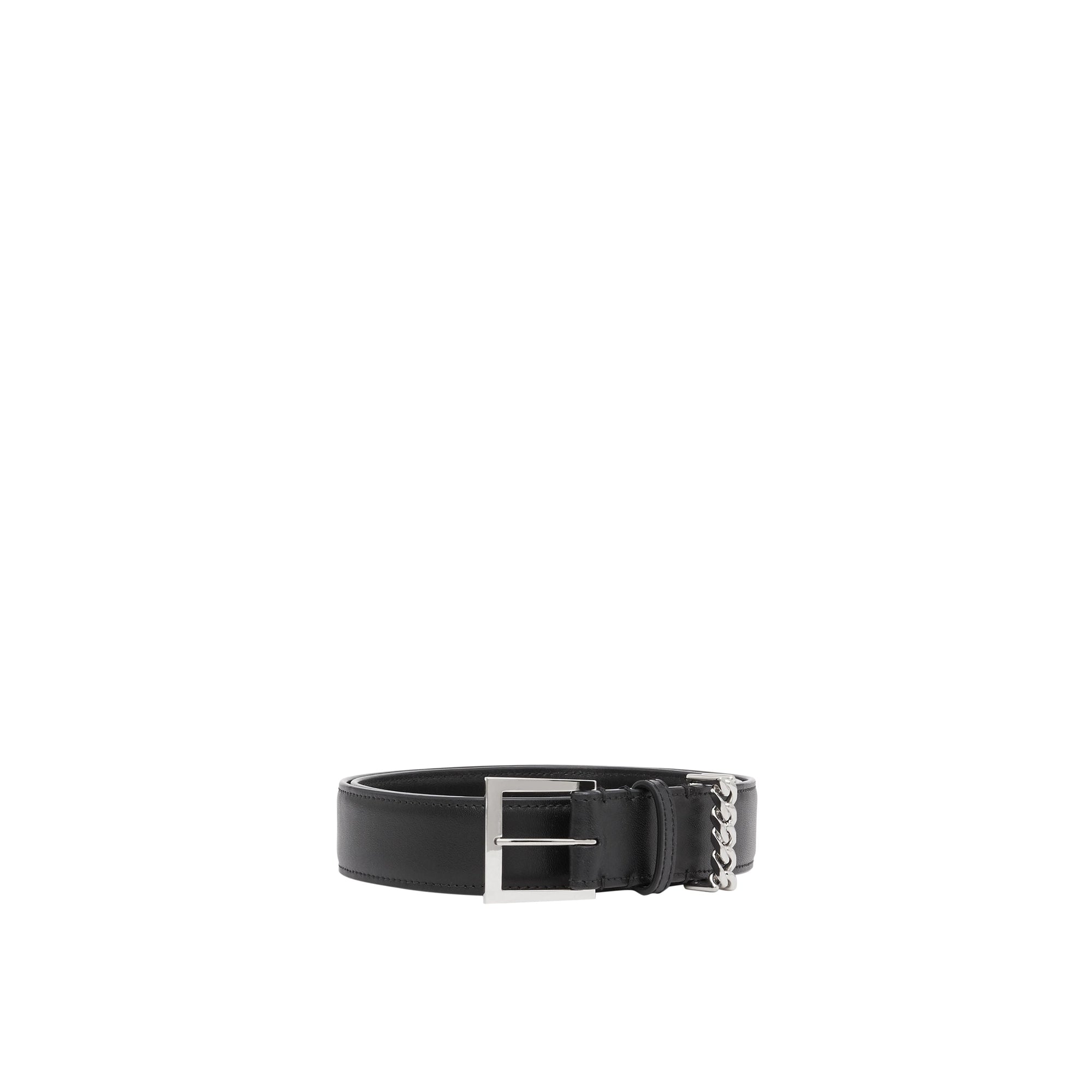 Ceinture en cuir avec chaîne - Black & Palladio