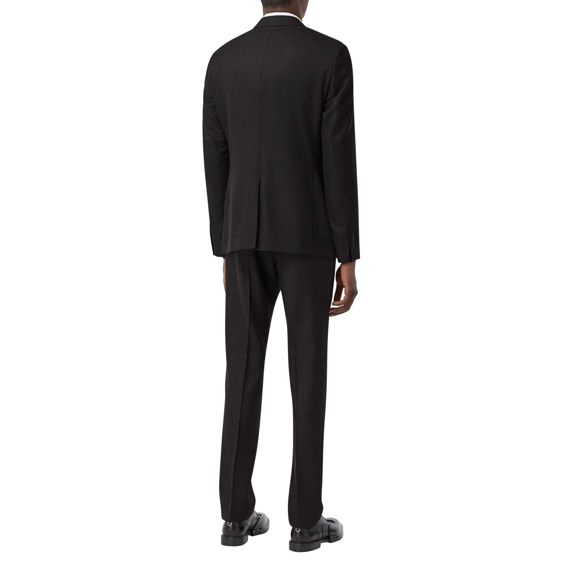 Costume slim en laine check Prince de Galles - Dark Grey