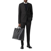 Costume slim en laine check Prince de Galles - Dark Grey