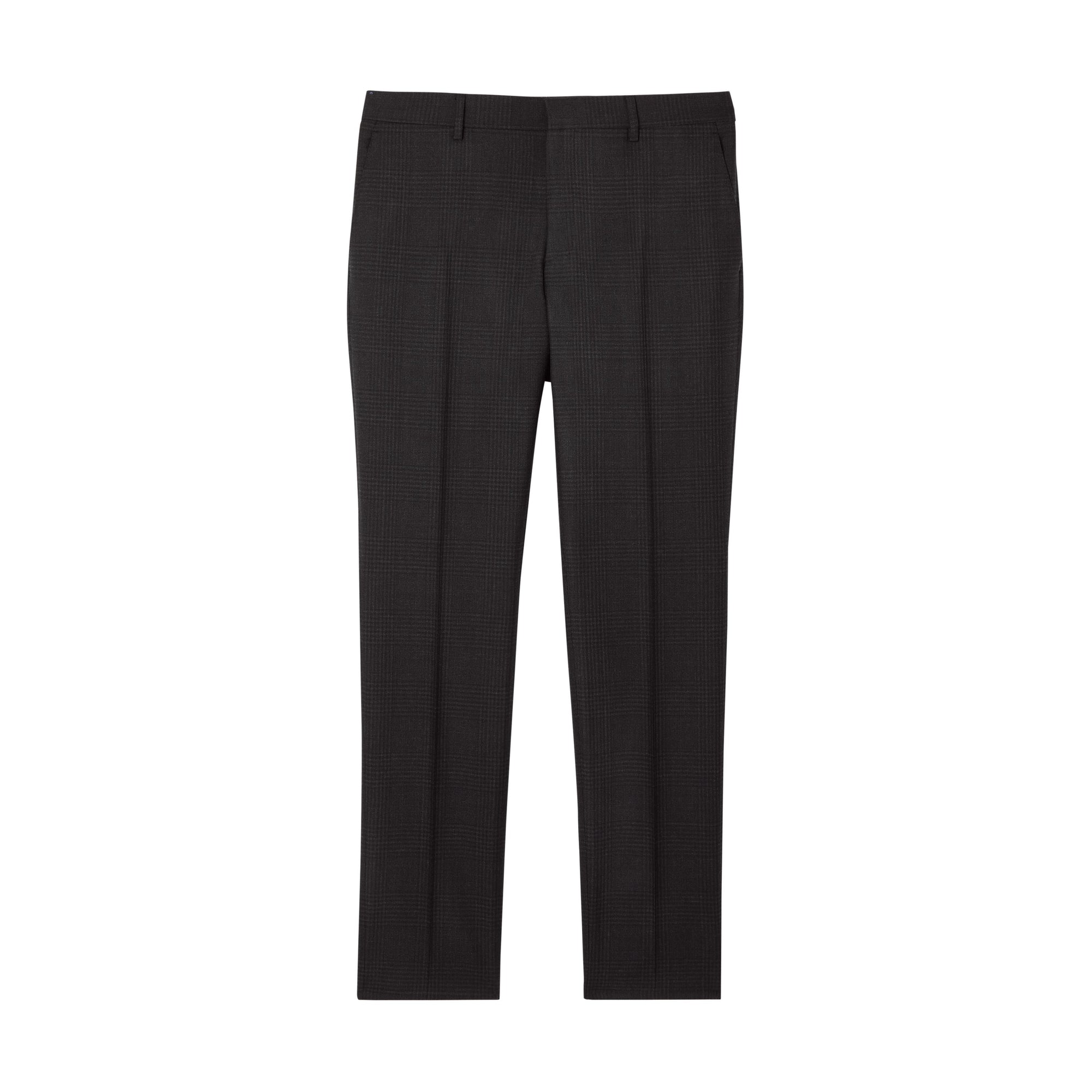 Costume slim en laine check Prince de Galles - Dark Grey