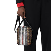 Sac à bandoulière en toile écologique rayé Monogram - Bridle Brown