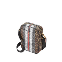 Sac à bandoulière en toile écologique rayé Monogram - Bridle Brown
